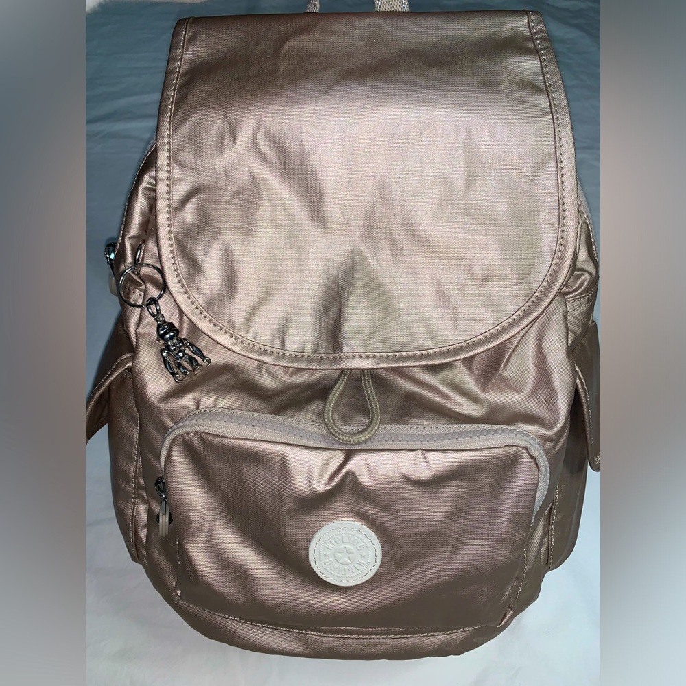 Kipling Rose Gold Nylon Backpack - Women's Bag